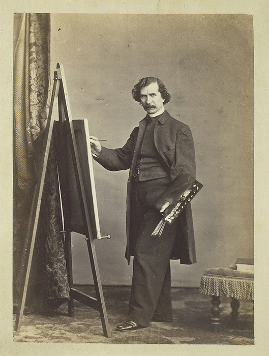 George P. A. Healy, 1855 65. Creator: Unknown. George P. A. Healy, 1855 65. A work made of albumen print.