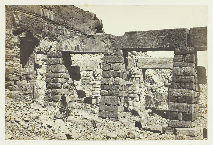 Portico of the Temple of Cerf Hossayn, Nubia, 1857. Creator: Francis Frith. Portico of the Temple of Cerf Hossayn, Nubia, 1857.  The temple of Gerf Hussein . Albumen print, pl. 38 from the album  quot Egypt and Palestine, volume ii quot   1858 60 .