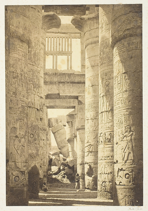Interior of the Hall of Columns, 1857, printed 1862. Creator: Francis Frith. Interior of the Hall of Columns, 1857, printed 1862. Albumen print.