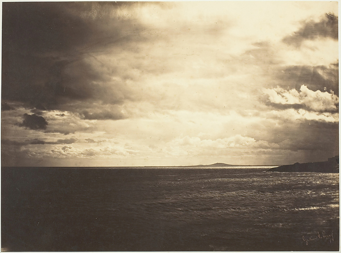 Cloudy Sky, Mediterranean Sea, 1857. Creator: Gustave Le Gray. Cloudy Sky, Mediterranean Sea, 1857. Albumen print, from the album  quot Vistas del Mar quot .
