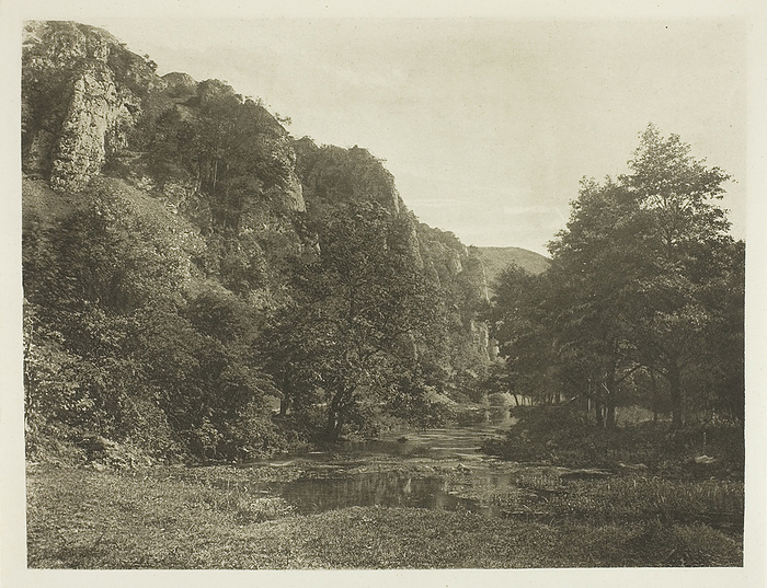 Tissington Spires, Dove Dale, 1880s. Creator: Peter Henry Emerson. Tissington Spires, Dove Dale, 1880s. A work made of photogravure, plate xlv from the album  quot the compleat angler or the contemplative man s recreation, volume ii quot   1888   edition 109 250.