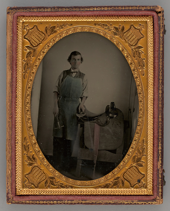 Untitled  Portrait of a Saddle Maker , 1865. Creator: Unknown. Untitled  Portrait of a Saddle Maker , 1865. A work made of tintype.