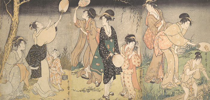 Catching fireflies  Hotaru gari , ca. 1796 97. Creator: Kitagawa Utamaro. Catching fireflies  Hotaru gari , ca. 1796 97.