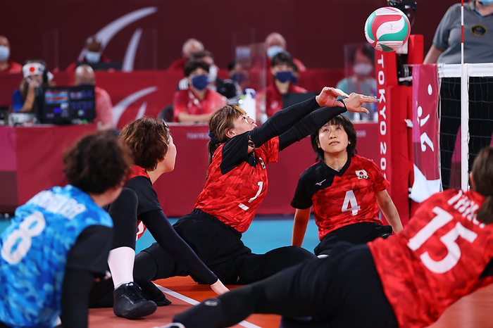 2020 Tokyo Paralympics Sitting Volleyball Women s 7th 8th Place Match Japan women s team group  JPN , SEPTEMBER 3, 2021   Sitting Volleyball : Women s 7 8 Classification between Japan 0 3 Rwanda during the Tokyo 2020 Paralympic Games at the Makuhari Messe Hall A in Chiba, Japan.  Photo by Naoki Morita AFLO SPORT 