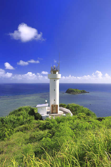 Hirakubozaki Lighthouse and Land Remote Islands and Coral Sea Ishigaki Island Okinawa Lighthouse at the northernmost tip of Ishigaki Island  Iriomote Ishigaki National Park 