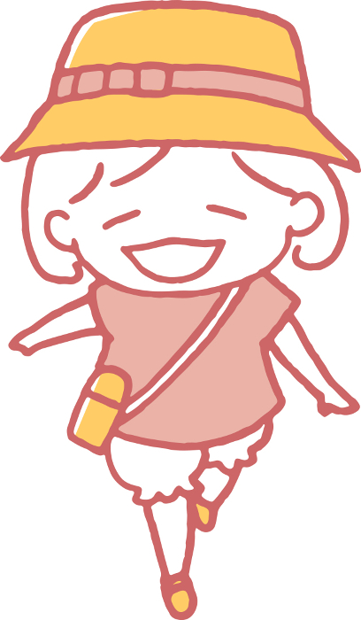 Clip art of child walking happily