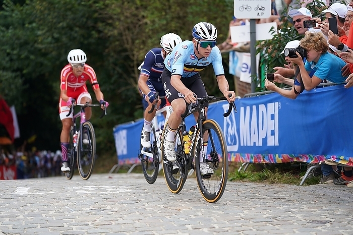 UCI World Championships Road Cycling   Remco Evenepoel  BEL  in the elite men road race of the UCI World Championships Road Cycling Flanders 2021 on Sunday 26 September 2021 at Leuven in Belgium. Photo by SCS Soenar Chamid AFLO  HOLLAND OUT 