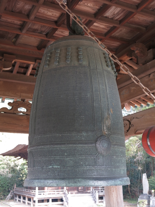 The temple bell in the bell tower at Shomyo-ji Temple in Kanazawa-ku, Yokohama (Shomyo evening bell in Kanazawa Hakkei)