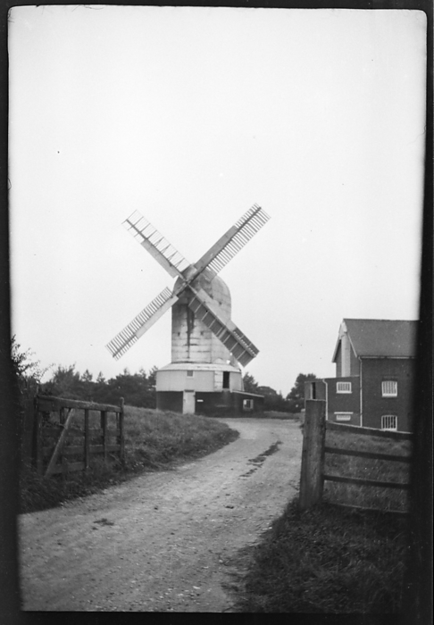 Cross in Hand Windmill, Mill Lane, Cross in Hand, Wealden, East Sussex, 1932. Creator: Francis Matthew Shea. Cross in Hand Windmill, Mill Lane, Cross in Hand, Heathfield and Waldron, Wealden, East Sussex, 1932. A view of Cross in Hand Windmill from the south west. There used to be two windmills in Cross in Hand which were in close proximity to each other, Old Mill and New Mill. This is believed to be Old Mill.