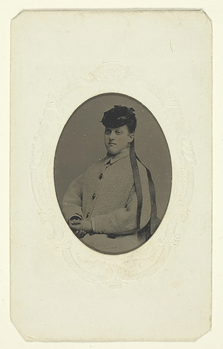 Untitled  Portrait of a Woman in a Hat , 1840 1900. Creator: Unknown. Untitled  Portrait of a Woman in a Hat , 1840 1900. Tintype.