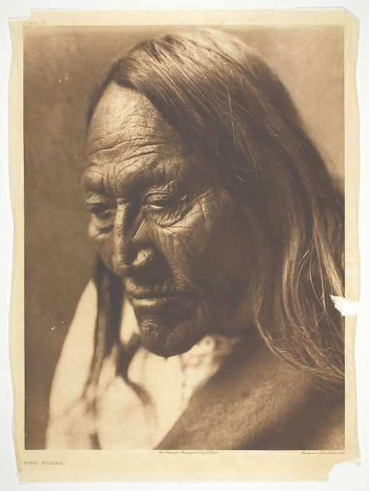 Two Strike, 1907. Creator: Edward Sheriff Curtis. Two Strike, 1907.  Brul  xe9  Lakota chief from the midwestern United States . Photogravure, plate 78 from  quot The North American Indian, volume 3 quot   1908 .