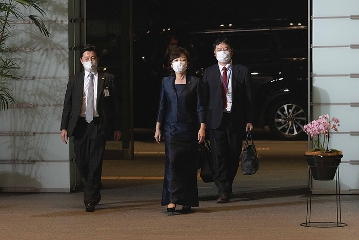 The Kishida Cabinet was established. Noda Seiko, Minister for Child Agency and Countryside Revitalisation arrives at the Japanese Prime Minister s Office  Kantei  before the first Cabinet meeting of the newly appointed Prime Minister Kishida Fumio. Tokyo, October 4, 2021.