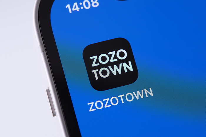 smartphone app The ZOZOTOWN app is seen on a smartphone in Tokyo, Japan, October 18, 2021.  Photo by Shingo Tosha AFLO 