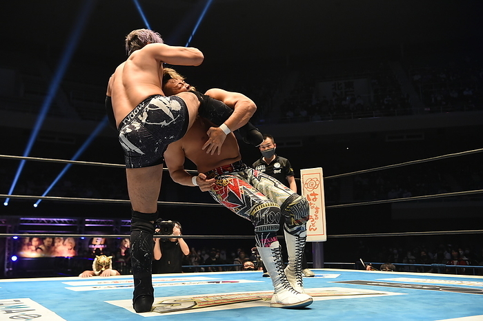 2021 New Japan Pro Wrestling 8 man tag team match KENTA. Hiroshi Tanahashi. Eight man tag team match. New Japan Pro Wrestling G1 CLIMAX 31 Final at Nippon Budokan on October 21, 2021 in Tokyo, Japan.  Photo by New Japan Pro Wrestling AFLO 
