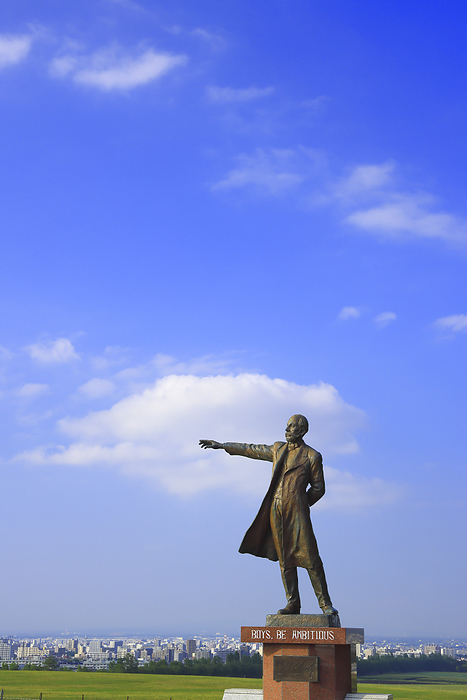 Dr. Clark statue and blue sky at the Sapporo Hitsujigaoka Observation Hill, Hokkaido, Japan