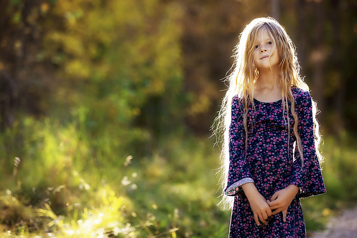 Canada A portrait of a pretty little girl with long hair in a city park during the fall season  Edmonton, Alberta, Canada, Photo by LJM Photo   Design Pics