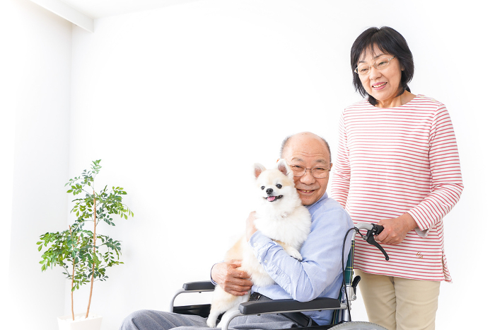 Elderly couple providing care