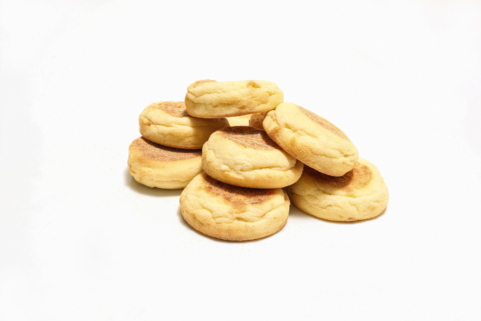 English muffin on white background