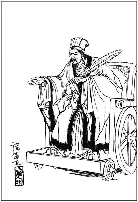 China: Zhuge Liang  CE 181 234  was Chancellor of Shu Han during the Three Kingdoms period of Chinese history  CE 220 280 . He is often recognised as the greatest and most accomplished strategist of his era. Often depicted wearing a robe and holding a fan made of crane feathers, Zhuge was not only an important military strategist and statesman  he was also an important military strategist and statesman. His reputation as an intelligent and learned scholar grew even while he was His reputation as an intelligent and learned scholar grew even while he was living in relative seclusion, earning him the nickname Wolong  literally Crouching Dragon . His name   even his surname alone   has become synonymous with intelligence and tactics in Chinese culture. intelligence and tactics in Chinese culture.