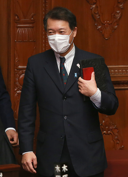 207th Extraordinary Session of the Diet Hirohiko Izumida, a member of the House of Representatives, arrives at a plenary session of the 207th Extraordinary Diet session on December 06, 2021, in the Diet.