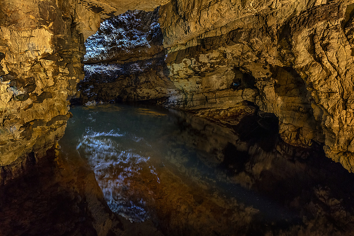 The second chamber of Smoo Cave near Durness. The cave is located on the popular NC500 route The second chamber of Smoo Cave near Durness, located on the popular NC500 route, Highlands, Scotland, United Kingdom, Europe, Photo by George Robertson
