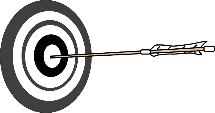 Illustration of a bow hitting a simple target