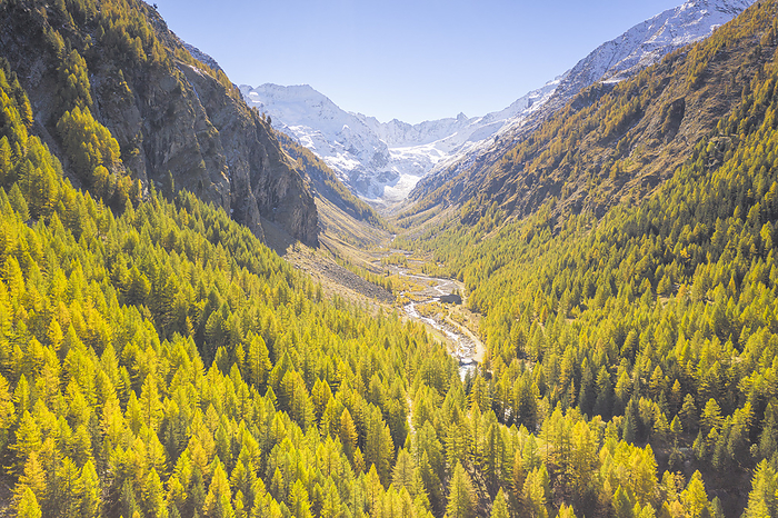 Italy panoramic view of the Cogne valley in autumn day, municipality of Cogne, Aosta province, Valle d Aosta district, Italy, Europe, Photo by Carlo Conti