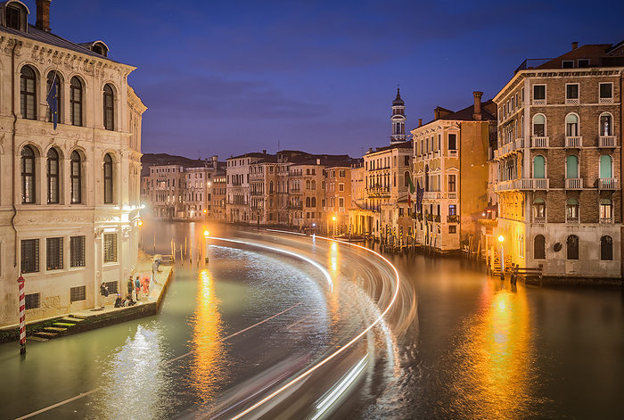 Venice, Italy Canal Grande at evening as seen from the Rialto Bridge, Venice, Veneto, Italy, Europe, Photo by Emanuele Vidal