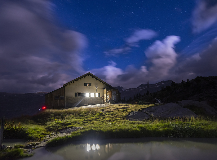 Gran Paradiso National Park, Italy Night at Refuge Jervis, Valle dell Orco, Gran Paradiso National Park, Province of Turin, Piedmont, Italian alps, Italy, Photo by Francesco Sisti