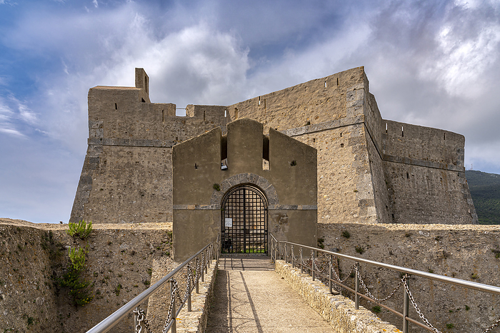 Porto Ercole, Italy The entrance to Forte Filippo, one of the control fortresses of Porto Ercole and Argentario. Porto Ercole, Grosseto, Tuscany, Italy, europe, Photo by Guido Paradisi