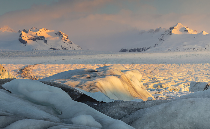 Iceland Blocks of ice at sunrise, Jokulsarlon, Diamond beach, Austurland, Iceland, Northern Europe, Photo by Massimiliano Broggi