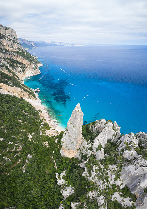 Sardinia, Italy Aerial view of most beautiful beach of Sardinia, Cala Goloritze, Orosei gulf, Nuoro district, Ogliastra, Sardinia, Italy., Photo by Mirko Costantini