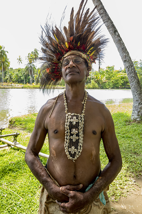 Village chief of Mou Village, Morobe Bay, Papua New Guinea; Mou Village, Morobe Province, Papua New Guinea, Photo by Chris Caldicott / Design Pics