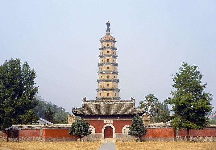 China: The Yongyousi Pagoda within the Imperial Summer Villa  Bishu Shanzhuang , Chengde, Hebei Province The Yongyousi Pagoda was built by the Qianlong Emperor  the sixth emperor of the Manchu led Qing Dynasty  in honour of his mother. br   br    In 1703, Chengde was chosen by the Kangxi Emperor as the location for his summer residence. Constructed throughout the eighteenth century, the Mountain Resort was used by both the Yongzheng and Qianlong emperors. The site is currently a UNESCO World Heritage Site. Since the seat of government followed the emperor, Chengde was a political center of the Chinese empire during these times. br   br    Chengde, formerly known as Jehol, reached its height under the Qianlong Emperor 1735 1796  died 1799 . The great monastery temple of the Potala, loosely based on the famous Potala in Lhasa, was completed after just four years of work in 1771. It was heavily decorated with gold and the emperor worshipped in the Golden Pavilion. In the temple itself was a bronze gilt statue of Tsongkhapa, the Reformer of the Gelugpa sect.
