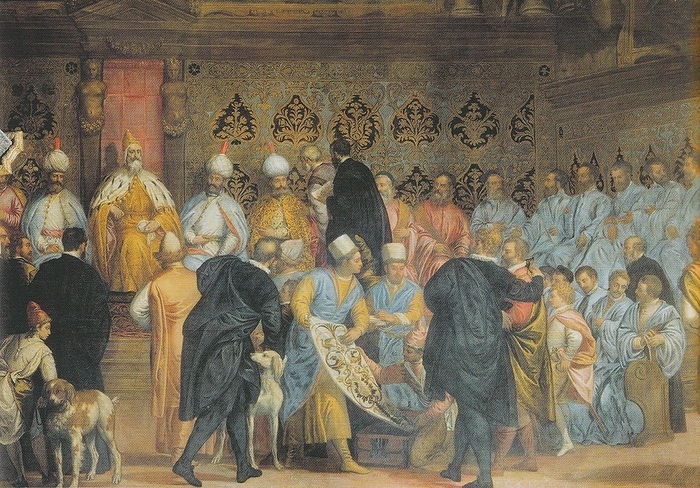Italy   Iran   Venice   Persia: A diplomatic meeting between the Persian envoy and the Doge Marino Grimani in 1595 as depicted in the Doge s Palace. Carlo Caliari and Gabriele Calliari, c. 1600 Sh h  Abb s the Great  or Sh h  Abb s I   Persian:                 January 27, 1571   January 19, 1629  was Shah  king  of Iran, and generally considered the greatest ruler of the Safavid dynasty.  Under his weak willed father, the country was riven with discord between the different factions. Meanwhile, Iran s enemies, the Ottoman Empire and the Uzbeks, exploited this Meanwhile, Iran s enemies, the Ottoman Empire and the Uzbeks, exploited this political chaos to seize territory for themselves. br   br   br  The Qizilbash army was a group of soldiers who had been killed by the Qizilbash.  In 1587, one of the Qizilbash leaders, Murshid Qoli Khan, overthrew Shah Mohammed in a coup and placed the 16 year old Abbas on the throne. He reduced the influence of the Qizilbash in the government and the military and reformed the army, enabling him to fight the Ottomans and the Qizilbash. He also took back land from the Portuguese and the Mughals.