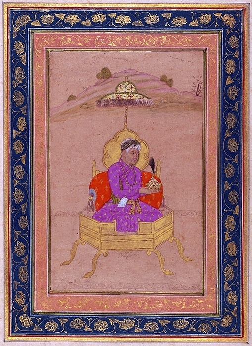 India: The 3rd Mughal Emperor Akbar seated on the royal throne while holding his crown. 18th century. Akbar  Urdu:                      , Hindi:                        , Jal l ud D n Muhammad Akbar , also known as Shahanshah Akbar e Azam or Akbar the Great  25 October 1542   27 October 1605 , was the third Mughal Emperor. At the end of his reign in 1605 the Mughal empire covered most of the northern and central India. At the end of his reign in 1605 the Mughal empire covered most of the northern and central India.  Akbar was thirteen years old when he ascended the Mughal throne in Delhi  February 1556 , following the death of his father Humayun. During his reign, he eliminated military threats from the powerful Pashtun descendants of Sher Shah Suri, and at the Second Battle of Panipat he decisively defeated the newly It took him nearly two more decades to consolidate his power and bring all the parts of northern and central India into his direct realm. He dominated the whole of the Indian Subcontinent and he ruled the greater part of it as emperor. As an emperor, Akbar solidified his rule by pursuing diplomacy with the powerful Hindu Rajput caste, and by marrying Rajput princesses. br   br   br  He dominated the whole of the Indian Subcontinent and he ruled the greater part of it as emperor.  Akbar s reign significantly influenced art and culture in the country. He was a distinguished patron of art and architecture. Besides encouraging the development of the Mughal school, he also patronised the European style of painting. He was fond of literature, and had several Sanskrit works translated into Persian and Persian scriptures translated in Sanskrit, in In addition to having many Persian works illustrated by painters from his court. br   br   br  He was fond of literature, and had several Sanskrit works translated into Persian and Persian scriptures translated in Sanskrit, in  During the early years of his reign, he showed an intolerant attitude towards Hindus and other religions, but later exercised tolerance towards non  His administration included n