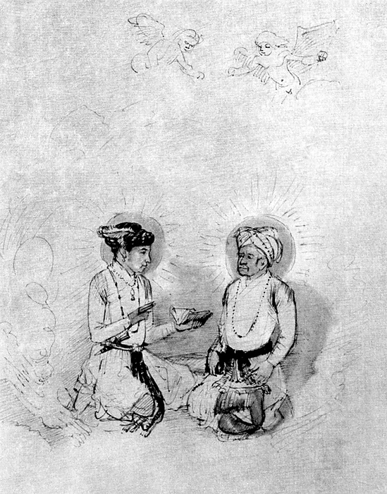 India: Emperor Akbar sitting with his son Jahangir, a sketch by the celebrated Dutch artist Rembrandt  1606 1669  Akbar  Urdu:                      , Hindi:                        , Jal l ud D n Muhammad Akbar , also known as Shahanshah Akbar e Azam or Akbar the Great  25 October 1542   27 October 1605 , was the third Mughal Emperor. At the end of his reign in 1605 the Mughal empire covered most of the northern and central India. At the end of his reign in 1605 the Mughal empire covered most of the northern and central India.  Akbar was thirteen years old when he ascended the Mughal throne in Delhi  February 1556 , following the death of his father Humayun. During his reign, he eliminated military threats from the powerful Pashtun descendants of Sher Shah Suri, and at the Second Battle of Panipat he decisively defeated the newly It took him nearly two more decades to consolidate his power and bring all the parts of northern and central India into his direct realm. He dominated the whole of the Indian Subcontinent and he ruled the greater part of it as emperor. As an emperor, Akbar solidified his rule by pursuing diplomacy with the powerful Hindu Rajput caste, and by marrying Rajput princesses. br   br   br  He dominated the whole of the Indian Subcontinent and he ruled the greater part of it as emperor.  Akbar s reign significantly influenced art and culture in the country. He was a distinguished patron of art and architecture. Besides encouraging the development of the Mughal school, he also patronised the European style of painting. He was fond of literature, and had several Sanskrit works translated into Persian and Persian scriptures translated in Sanskrit, in In addition to having many Persian works illustrated by painters from his court. br   br   br  He was fond of literature, and had several Sanskrit works translated into Persian and Persian scriptures translated in Sanskrit, in  During the early years of his reign, he showed an intolerant attitude towards Hindus and other religions, but later exercised tolerance towards non  His administration included n