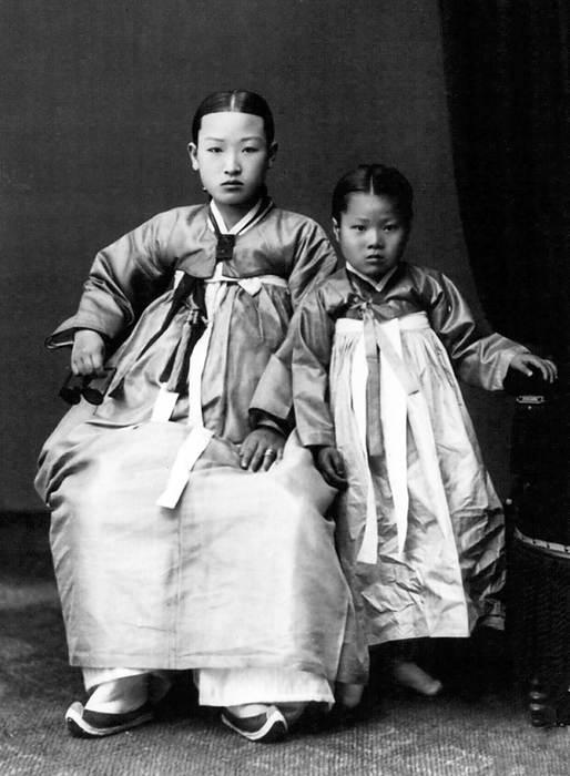 Korea: A Korean woman and her daughter in traditional clothing, c. 1910   It is often characterized by vibrant colors and simple lines without pockets. Although the term literally means  Korean clothing , hanbok today often refers specifically to hanbok of Joseon Dynasty and is However, the term literally means  Korean clothing , hanbok today often refers specifically to hanbok of Joseon Dynasty and is worn as semi formal or formal wear during traditional festivals and celebrations. br   br   br   br  The Korean dress is the traditional Korean dress.  The modern hanbok does not exactly follow the actual style as worn in Joseon dynasty since it underwent some major changes during the 20th century.