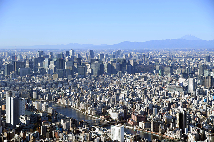 Mt. Fuji and the city December 23, 2020 From Tokyo Sky Tree Fuji and Tokyo as seen from Tokyo Sky Tree Location   Tokyo Sky Tree