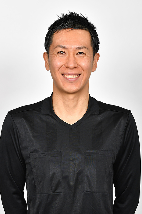 Soccer referee, 1st class, photo Hiroshi Yamauchi during the Football Class 1 Referees official photo session in Chiba, Japan, January 22, 2022.  Photo by JFA AFLO 