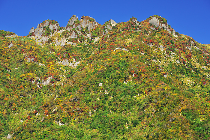Hachikaiyama in autumn leaves Niigata Prefecture Taken from the trail of Shinkaido