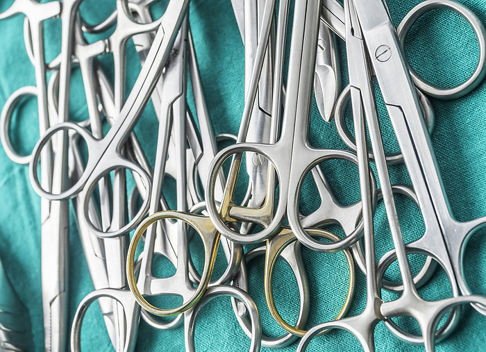 Surgical instruments on a tray Surgical instruments on a tray., by DIGICOMPHOTO SCIENCE PHOTO LIBRARY