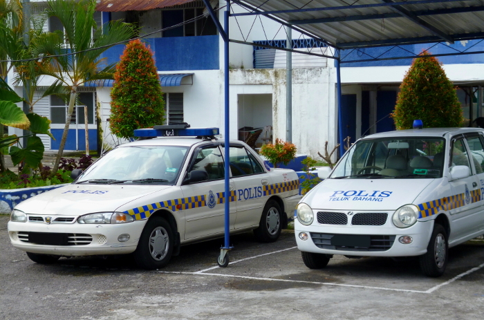 Malaysian patrol car in George Town, Penang Island.