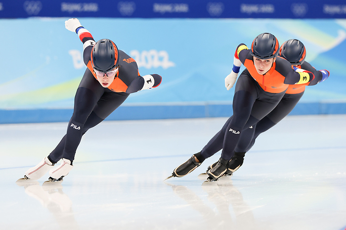 2022 Beijing Olympics Speed Skating Women s Team Pursuit Quarterfinals Netherlands Team Group, FEBRUARY 12, 2022   Speed Skating :  Women s Team Pursuit Quarter final  during the Beijing 2022 Olympic Winter Games at National Speed Skating Oval in Beijing, China.   Photo by Koji Aoki AFLO SPORT 
