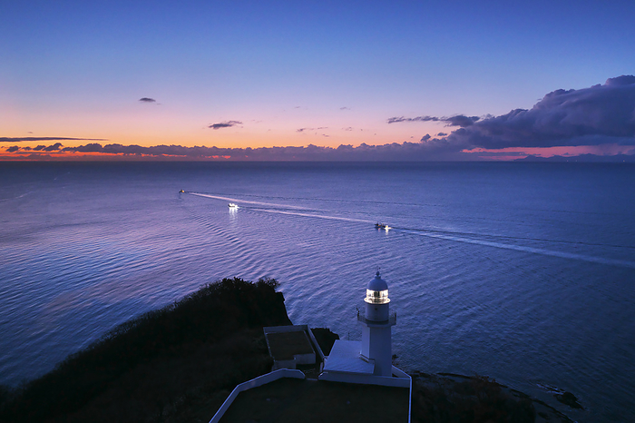 Morning at Cape Chikyu and Cape Chikiu Lighthouse, Hokkaido, Japan