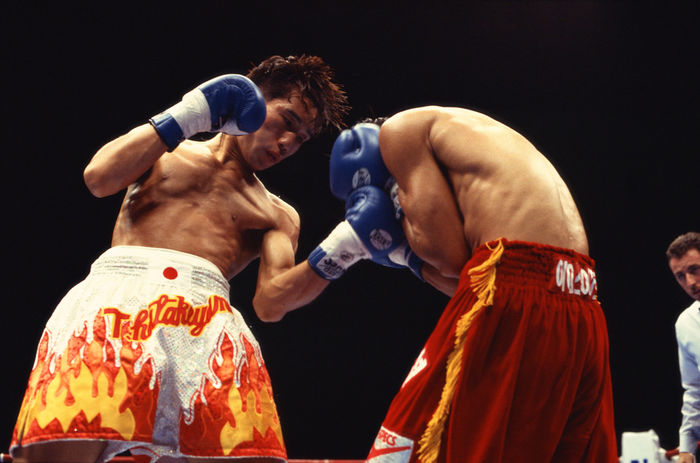 Takanori Hatakeyama (JPN), Challenger
OCTOBER 5, 1997 - Boxing : Challenger Takanori Hatakeyama (L) of Japan in action against champion Yong Soo Choi (R) of Korea during the WBA Junior Lightweight title match at Ryogoku Kokugikan in Tokyo, Japan.
(Photo by Mikio Nakai/AFLO) [0046].