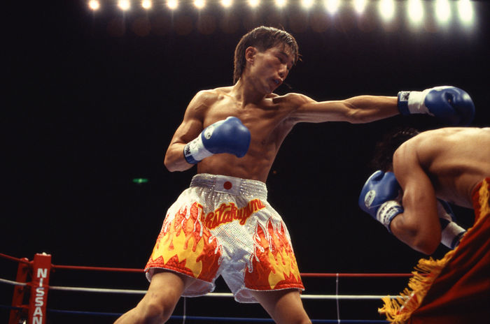 Takanori Hatakeyama (JPN),
OCTOBER 5, 1997 - Boxing : Challenger Takanori Hatakeyama (L) of Japan in action against champion Yong Soo Choi (R) of Korea during the WBA Junior Lightweight title match at Ryogoku Kokugikan in Tokyo, Japan.
(Photo by Mikio Nakai/AFLO) [0046].