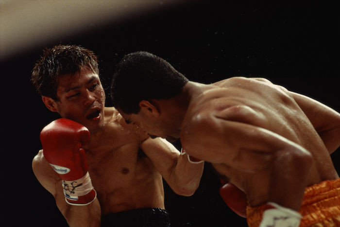 Hideki Todaka (JPN),
JULY 31, 1999 - Boxing : Challenger Hideki Todaka (L) of Japan in action against champion Jesus Kiki Rojas (R) of Venezuela during the WBA Super Flyweight title match at Nagoya Rainbow Hall in Nagoya, Aichi, Japan.
(Photo by Mikio Nakai/AFLO) [0046].