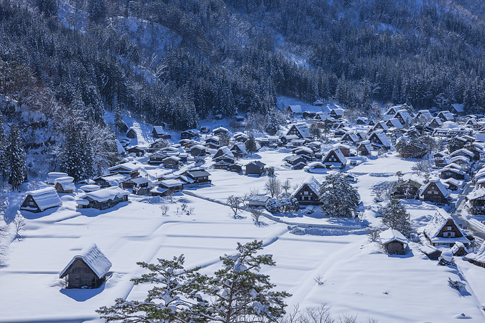 Gifu Prefecture Shirakawa-go Gassho Village in snow