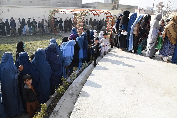 As the economy collapsed and the humanitarian crisis worsened, there were long lines for World Food Program  WFP  rations Long lines formed for World Food Program  WFP  rations as the economy collapsed and the humanitarian crisis worsened in Kabul, the capital of Afghanistan, on December 4, 2021.